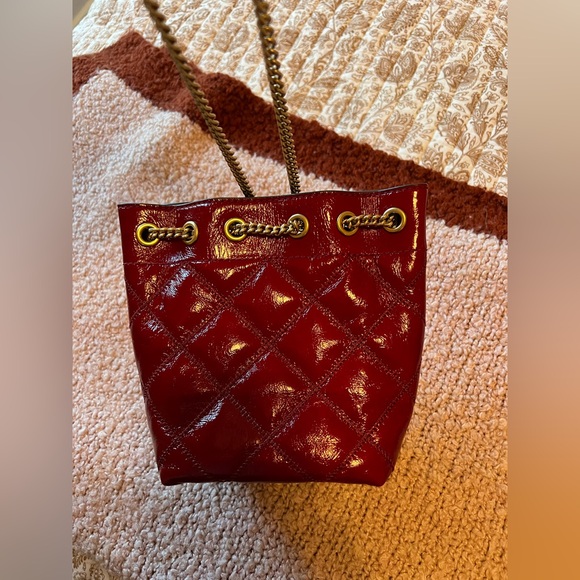 Tory Burch Willa Shine small red bag with gold chain - Picture 4 of 6